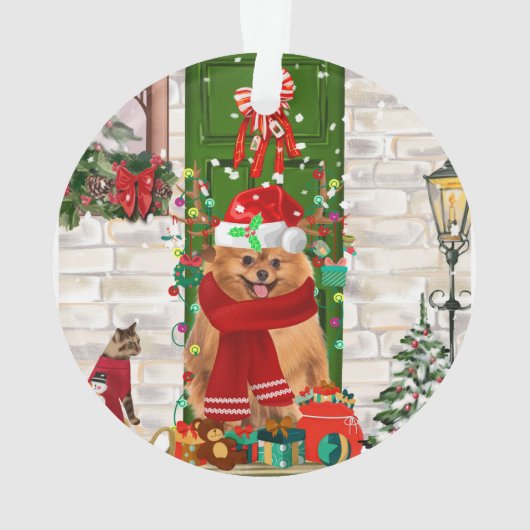 Spitz Dog Christmas Ornament (Rückseite)