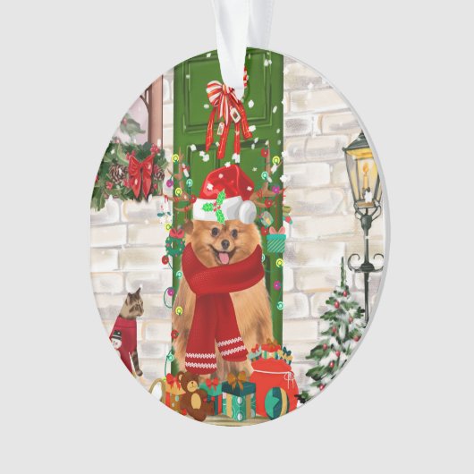 Spitz Dog Christmas Ornament (Vorderseite)