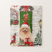 Spitz Dog Christmas Puzzle (Vertikal)