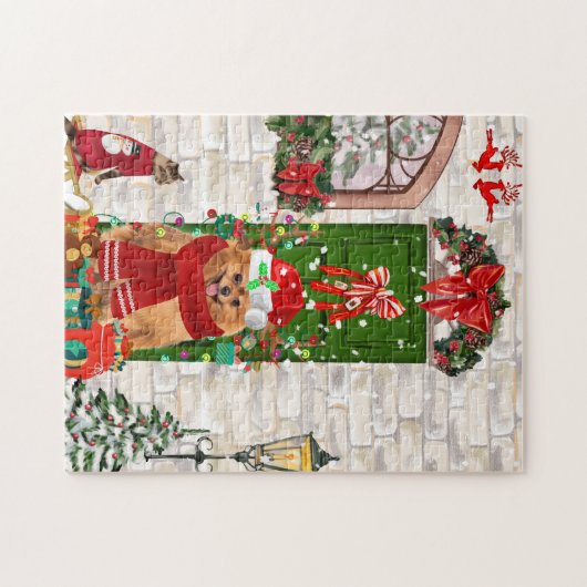 Spitz Dog Christmas Puzzle (Horizontal)