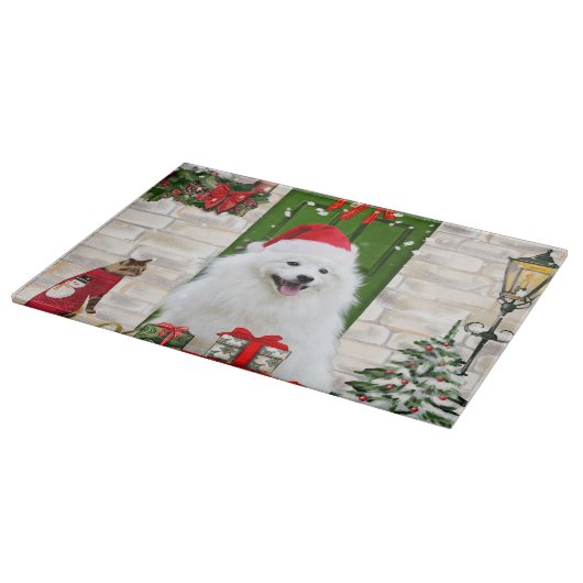 Spitz Dog Christmas Schneidebrett (Ecke)