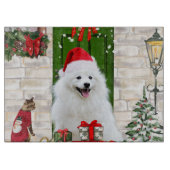 Spitz Dog Christmas Schneidebrett (Vorderseite)