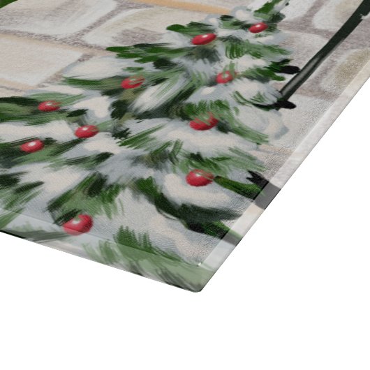 Spitz Dog Christmas Schneidebrett (Ecke)