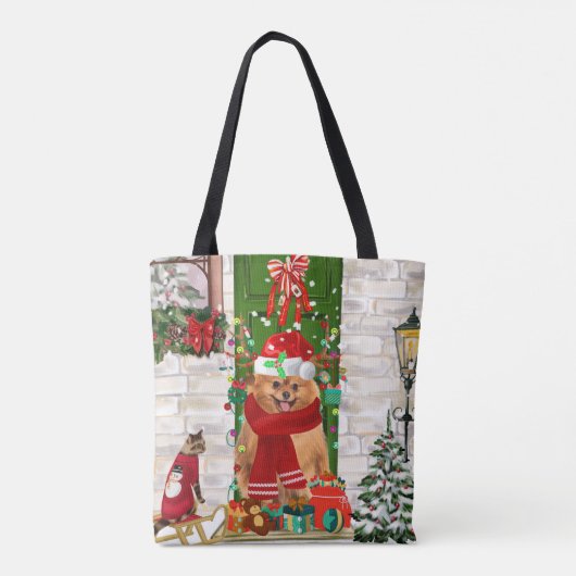 Spitz Dog Christmas Tasche (Rückseite)
