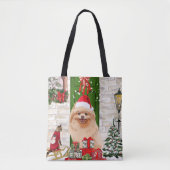 Spitz Dog Christmas Tasche (Vorderseite)