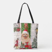 Spitz Dog Christmas Tasche (Rückseite)