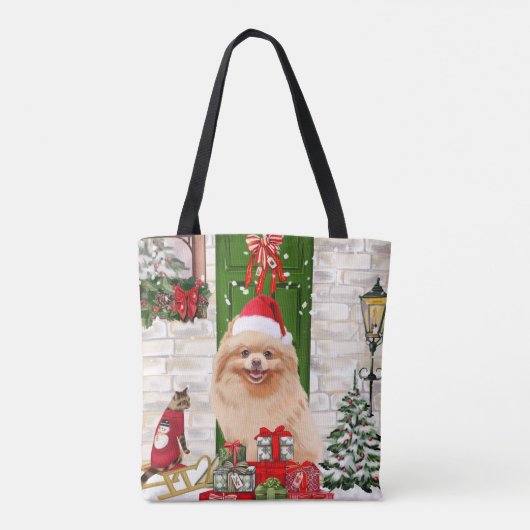 Spitz Dog Christmas Tasche (Rückseite)