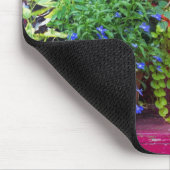 Spitz Dog Florals Rustikaler Garten Bench Szene Mousepad (Ecke)