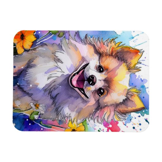 Spitz Dog Foto Magnet (Horizontal)