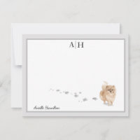 Spitz Dog Graue Border Monogramm Personalisiert