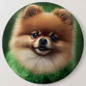 Spitz Dog in St. Patrick's Day Dress Button (Vorderseite)