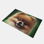 Spitz Dog in St. Patrick's Day Dress Fußmatte (Schrägansicht)