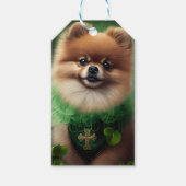 Spitz Dog in St. Patrick's Day Dress Geschenkanhänger (Vorderseite)