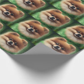 Spitz Dog in St. Patrick's Day Dress Geschenkpapier (Ecke)