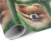 Spitz Dog in St. Patrick's Day Dress Geschenkpapier (Rolleneckpunkt)