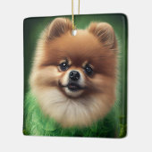 Spitz Dog in St. Patrick's Day Dress Keramikornament (Links)