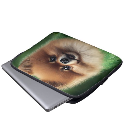 Spitz Dog in St. Patrick's Day Dress Laptopschutzhülle (Vorne Knopf)