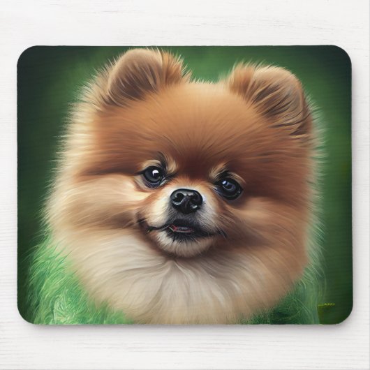 Spitz Dog in St. Patrick's Day Dress Mousepad (Vorne)