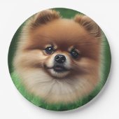 Spitz Dog in St. Patrick's Day Dress Pappteller (Vorderseite)