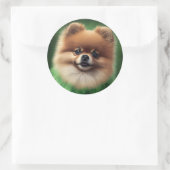 Spitz Dog in St. Patrick's Day Dress Runder Aufkleber (Tasche)
