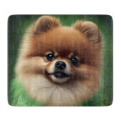 Spitz Dog in St. Patrick's Day Dress Schneidebrett (Vorderseite)