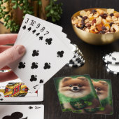 Spitz Dog in St. Patrick's Day Dress Spielkarten (In Situ)