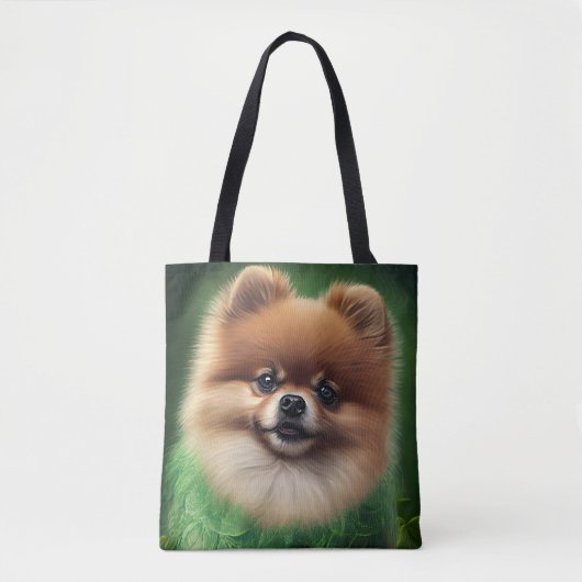 Spitz Dog in St. Patrick's Day Dress Tasche (Vorderseite)