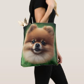 Spitz Dog in St. Patrick's Day Dress Tasche (Von Nahem)