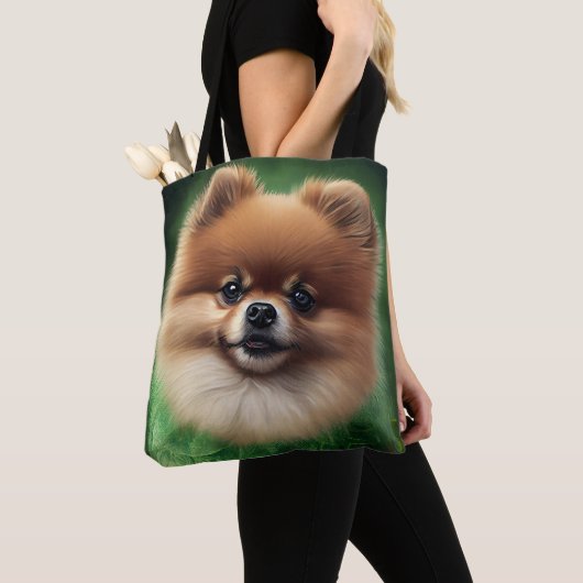 Spitz Dog in St. Patrick's Day Dress Tasche (Von Nahem)