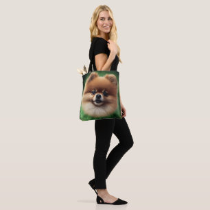 Spitz Dog in St. Patrick's Day Dress Tasche