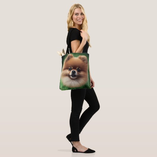 Spitz Dog in St. Patrick's Day Dress Tasche (Am Model)