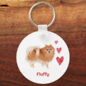 Spitz Dog Individuelle Name Schlüsselanhänger (Vorderseite)