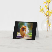 Spitz Dog Karte (Gelbe Blume)