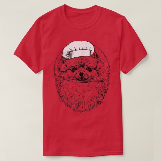 Spitz Dog Koch Koch Funny Cooking T-Shirt (Design vorne)