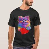 Spitz Dog Lover Farbenfroher Spitz Herzstück T-Shirt (Vorderseite)