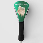 Spitz Dog Lover Green Personal Golf Headcover (Vorderseite)