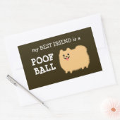 Spitz Dog | Mein bester Freund ist ein Poof Ball Rechteckiger Aufkleber (Umschlag)