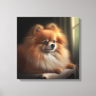 Spitz Dog Niedlich Portrait Leinwanddruck