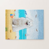 spitz Dog on Beach Puzzle (Horizontal)
