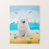 spitz Dog on Beach Puzzle (Vertikal)