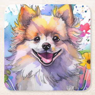 Spitz Dog Paper Untersetzer