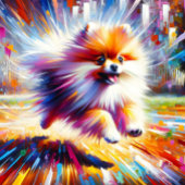 Spitz Dog Portrait Akryllische Kunstdruckleder Puzzle