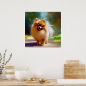 Spitz Dog Portrait Poster (Küche)