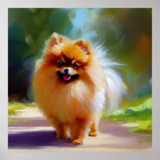 Spitz Dog Portrait Poster (Vorne)