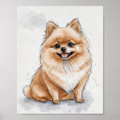 Spitz | Dog Print | Dog Art Print Poster (Vorne)