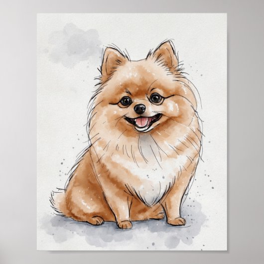 Spitz | Dog Print | Dog Art Print Poster (Vorne)