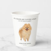 Spitz Dog Puppy Baby Dusche Minimalistisch Pappbecher (Vorderseite)