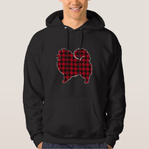 Spitz Dog Red Buffalo Kariert Weihnachtsmatchin Hoodie