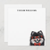 Spitz Dog Red Glassenname Template Card Mitteilungskarte (Vorne/Hinten)