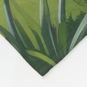 Spitz Dog Spring Blumen Malerei Fleecedecke (Ecke)